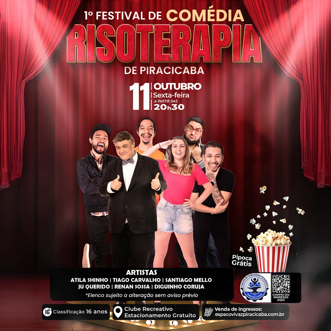 1° Festival de Comédia Risoterapia de Piracicaba (Escolha seu Assento)